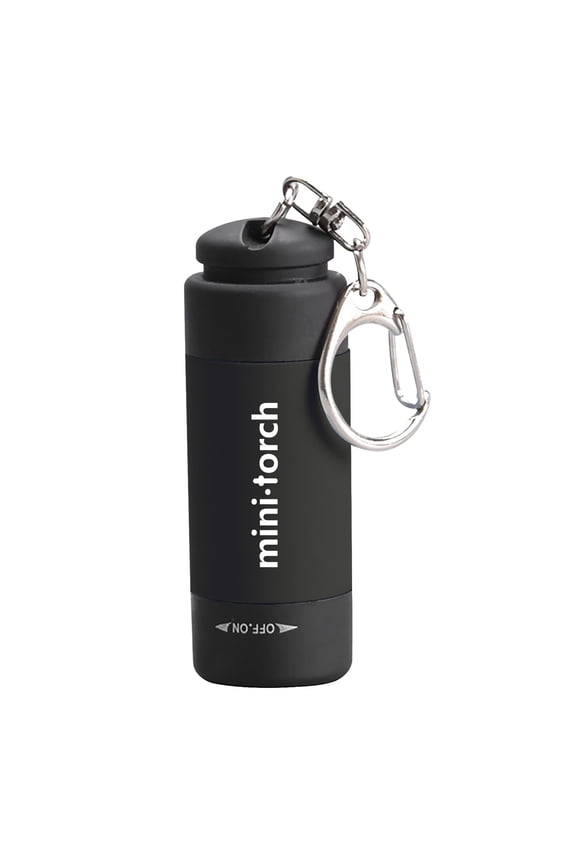 USB Rechargeable Mini LED Flashlight Keychain with Strobe Mode for Outdoor Emergency – Black
