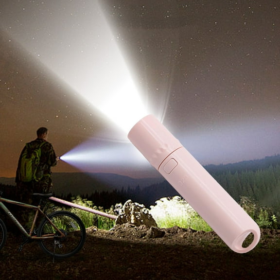 USB Rechargeable Mini LED Flashlight - Portable Keychain Emergency Light with Zoom & Dimming Function, Compact Design for Camping and Travel