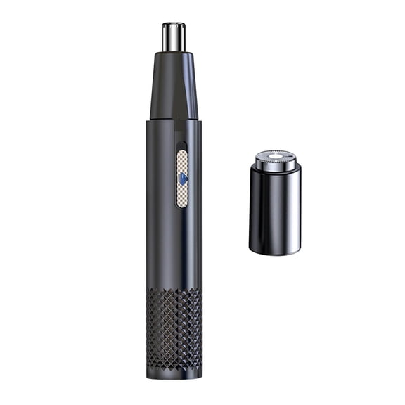 USB Rechargeable Nose Hair Trimmer - Portable Stainless Steel Ear and Eyebrow Shaver, Black Cordless Personal Grooming Tool for Men