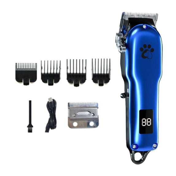USB Rechargeable Pet Grooming Clipper Set with LED Display for Dogs Cats and Small Pets
