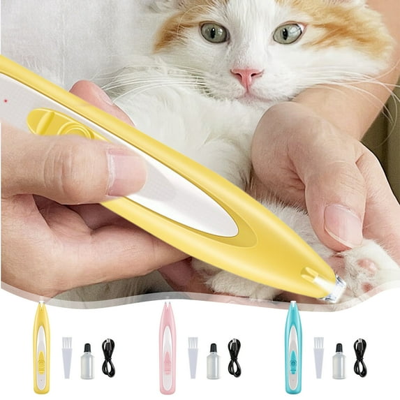 USB Rechargeable Pet Leg Shaver, Electric Hair Trimmer for Cats and Dogs, LED Light Waterproof Clipper, Low Noise Grooming Tool for Paws and Claws, Includes Brush and Oil