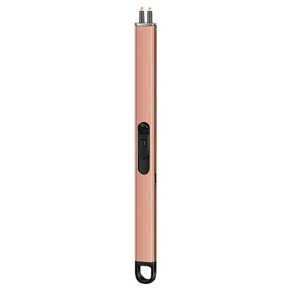USB Rechargeable Plasma Arc Lighter, Windproof Lighter, Flameless Lighter, with Safety Auto Off for Lighting Candle Stove, Outdoor Camping Use, Electric Igniter, Rose Gold