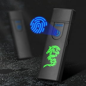 USB Rechargeable Plasma Lighter - Windproof Electric Arc Lighter for Candles/Cigarettes with LED Battery Indicator, Perfect Gift for Men (Black)