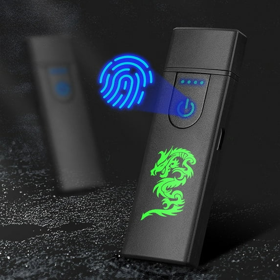 USB Rechargeable Plasma Lighter - Windproof Electric Arc Lighter for Candles/Cigarettes with LED Battery Indicator, Perfect Gift for Men (Black)