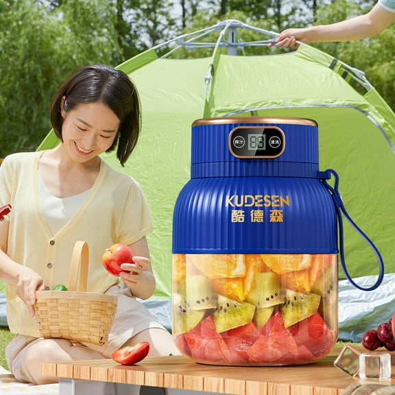 USB Rechargeable Portable Blender, Ten Sharp Blades One Button Operation Easy Clean 600ml Cup Structure, Compact Smoothie Juicer for Outdoor Sports Travel Personal Fruit Mixing Making