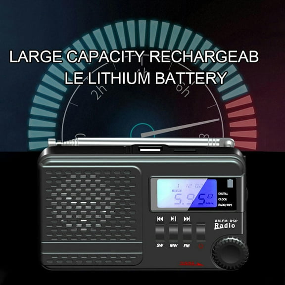 USB Rechargeable Portable Radio Full Band Lightweight Gift Receiver Home Digital Stereo Alarm Clock Travel FM AM Easy Use