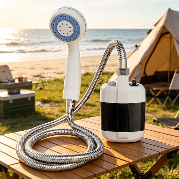 USB Rechargeable Portable Shower Battery Powered Camping Sprayer High Pressure Water Pump for Outdoor Beach Travel and Pet Bathing