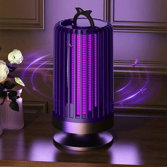 USB Rechargeable Portable Zapper Lamp, Electric MosquitoFlyKiller with LED Light, Indoor Outdoor Use for Home Dormitory Camping Patio, 1Pcs Purple