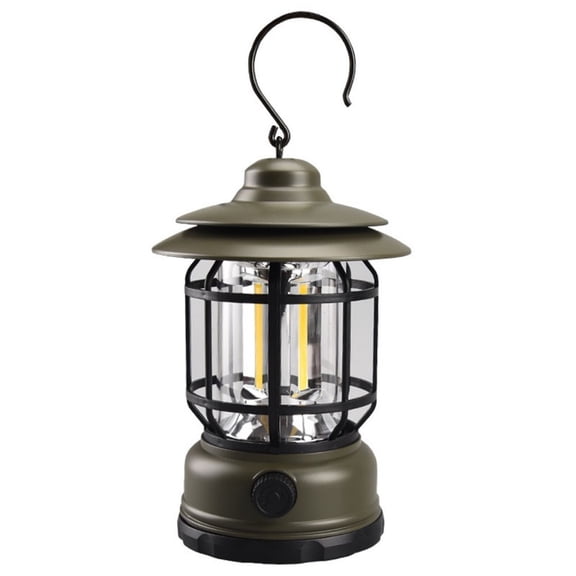 USB Rechargeable Retro Camping Lantern with Dimming Feature