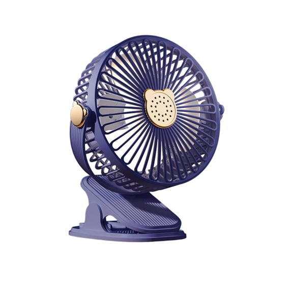 USB Rechargeable Small Clip Fan with LED Night Light, Portable Desktop Fan for Work and Bedroom