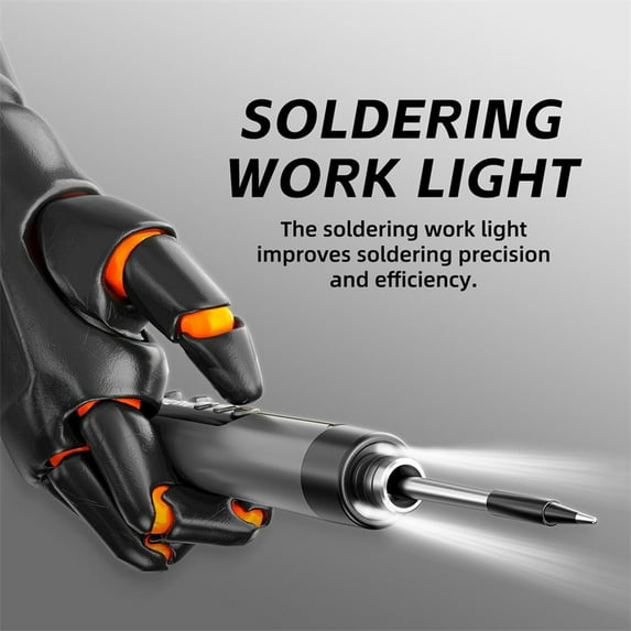 USB Rechargeable Soldering Iron Kit, Digital Display Cordless Soldering Tool, Portable Wireless Soldering Pen for Electronics Repairs, DIY Projects, Home Appliance-Fix Black