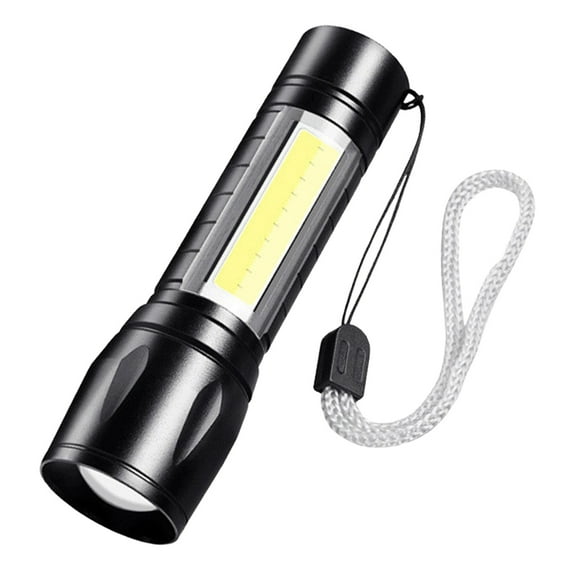 USB Rechargeable Strong Light Long Shooting Flashlight Aluminum Alloy Portable Lighting Telescopic Outdoor Tools with Side Light