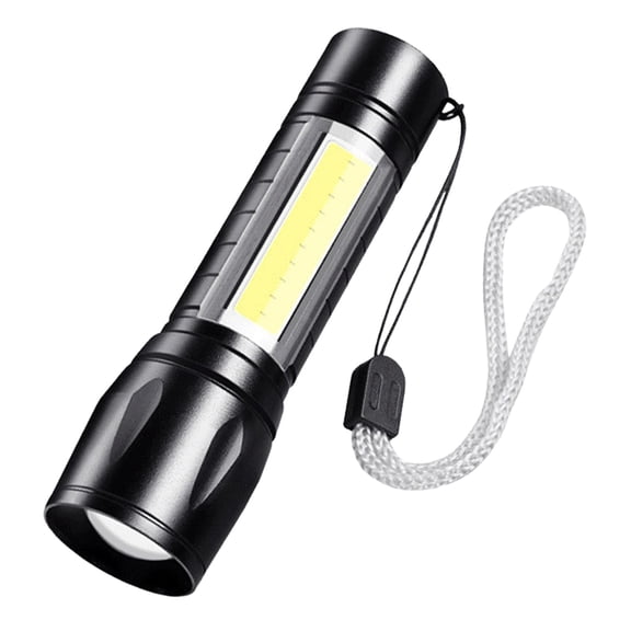 USB Rechargeable Strong Light Long shooting Flashlight Aluminum Alloy Portable Lighting Telescopic Zoom Outdoor Tools with Side Light Powerful Long Range Shooting Telescopic Focus
