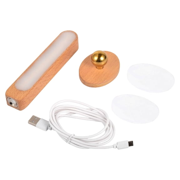 USB Rechargeable Wall Sconces 360 Degree Rotating Wood LED Wall Lamp Wall Mounted Night Lamp for Household Enduring