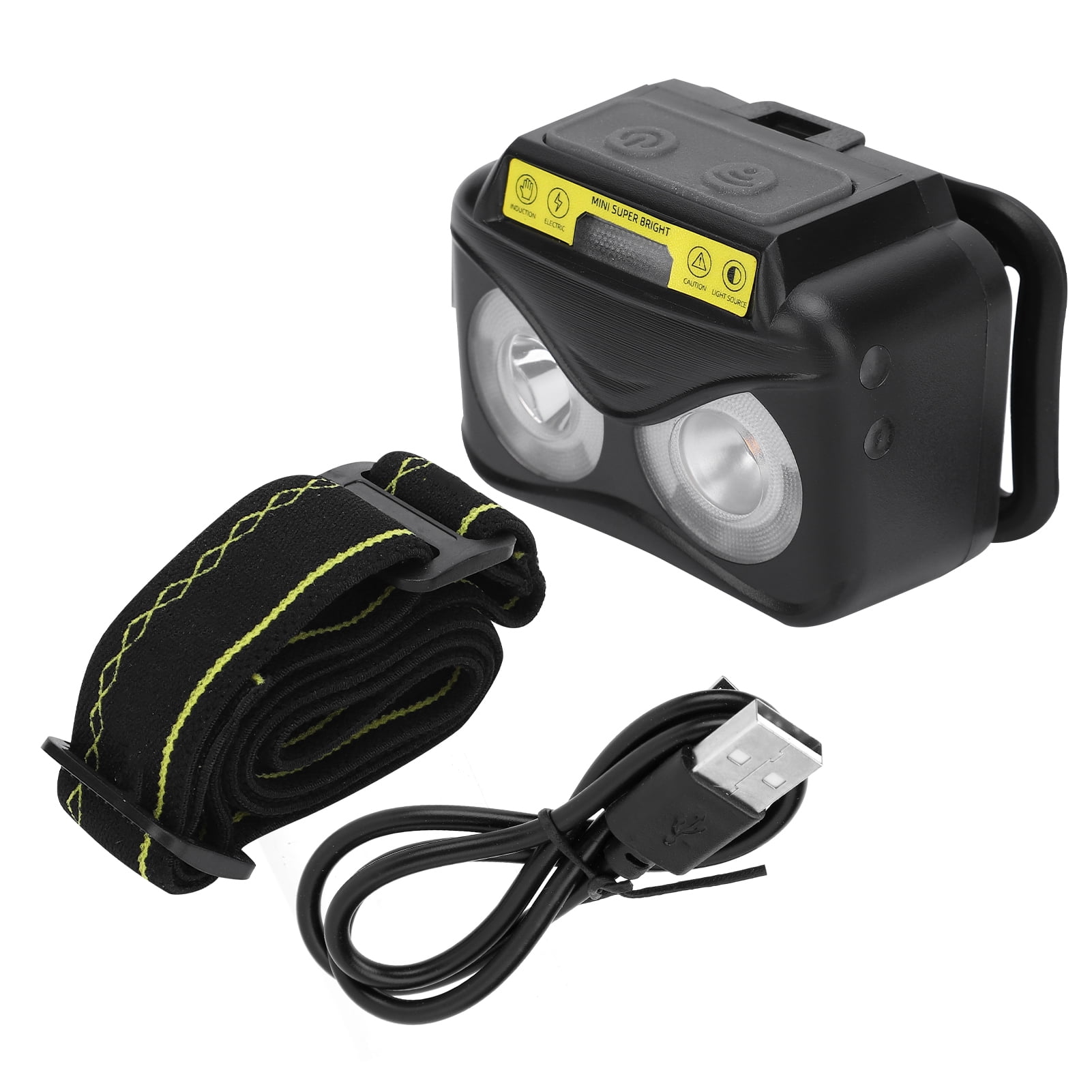 USB Rechargeable XPG+COB Induction Headlamp with Builtin Battery