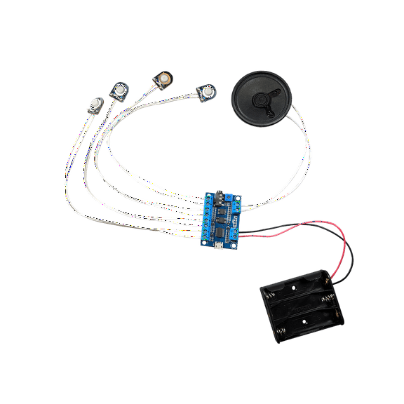 USB Recording Module (Multi Sound Files per Button) with Buttons, Speaker and Battery Box