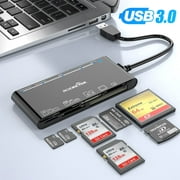 USB SD Card Reader, TSV 7-in-1 Smart Card Reader, 5Gbps Multi USB Card Reader/Writer SD Card Reader for Windows, Mac OS