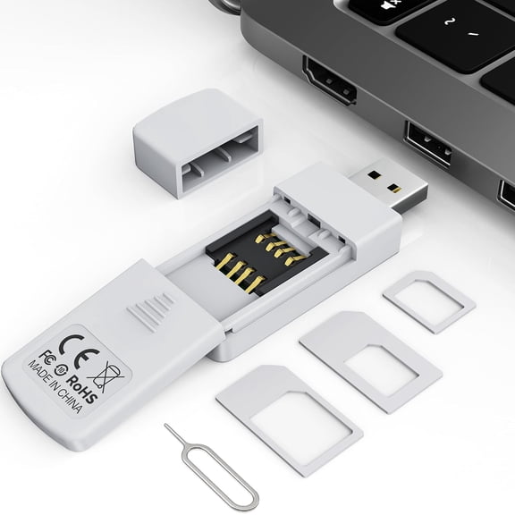 USB SIM Card Reader-Micro/Nano/Standard Sim Card Readers-USB to SIM Card Adapter Edit,Sim Card Adapter Kit with Eject Pin and Read Messages/Contacts,SIM Card Reader for Laptops Computer Windows