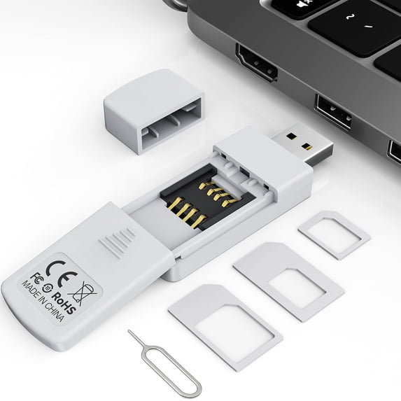 USB SIM Card Reader-Micro/Nano/Standard Sim Card Readers-USB to SIM Card Adapter Edit,Sim Card Adapter Kit with Eject Pin and Read Messages/Contacts,SIM Card Reader for Laptops Computer Windows