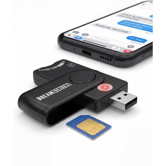 USB SIM Card Reader Multi-Media SD TF MMC with Micro and Nano SIM Adapters and SIM Editing and Text Recovery Software