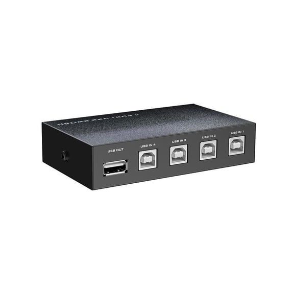 USB Sharing Hub 4 Port Metal Exchange Box For 4 Computers or 1 Driver Compatible
