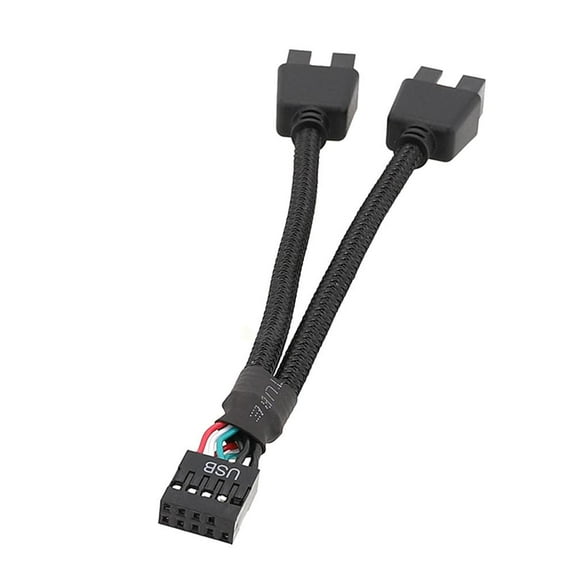 USB Shielded Cable 15cm 5.91 Inches Black High Speed Data Transfer Anti Interference Noise Filtering For Stable USB Transmission