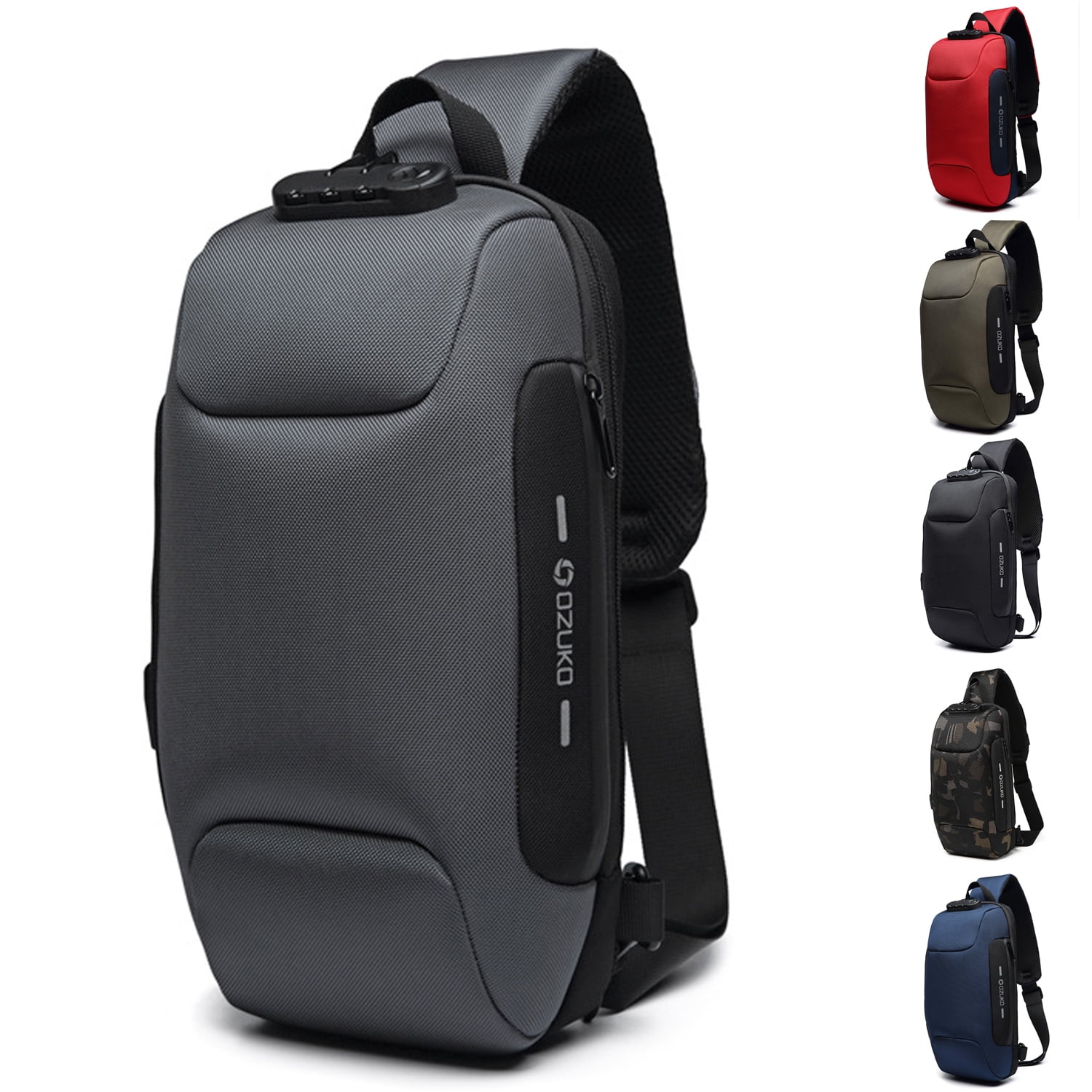USB Shoulder Messenger Bag Men's Waterproof Oxford Crossbody Bag Anti