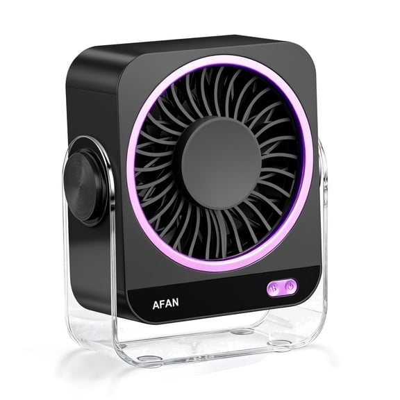 Portable Desk Fan  - 199 Speeds, Turbo Airflow,  USB Rechargeable, Quiet with LED Display for Home Office Travel -K818
