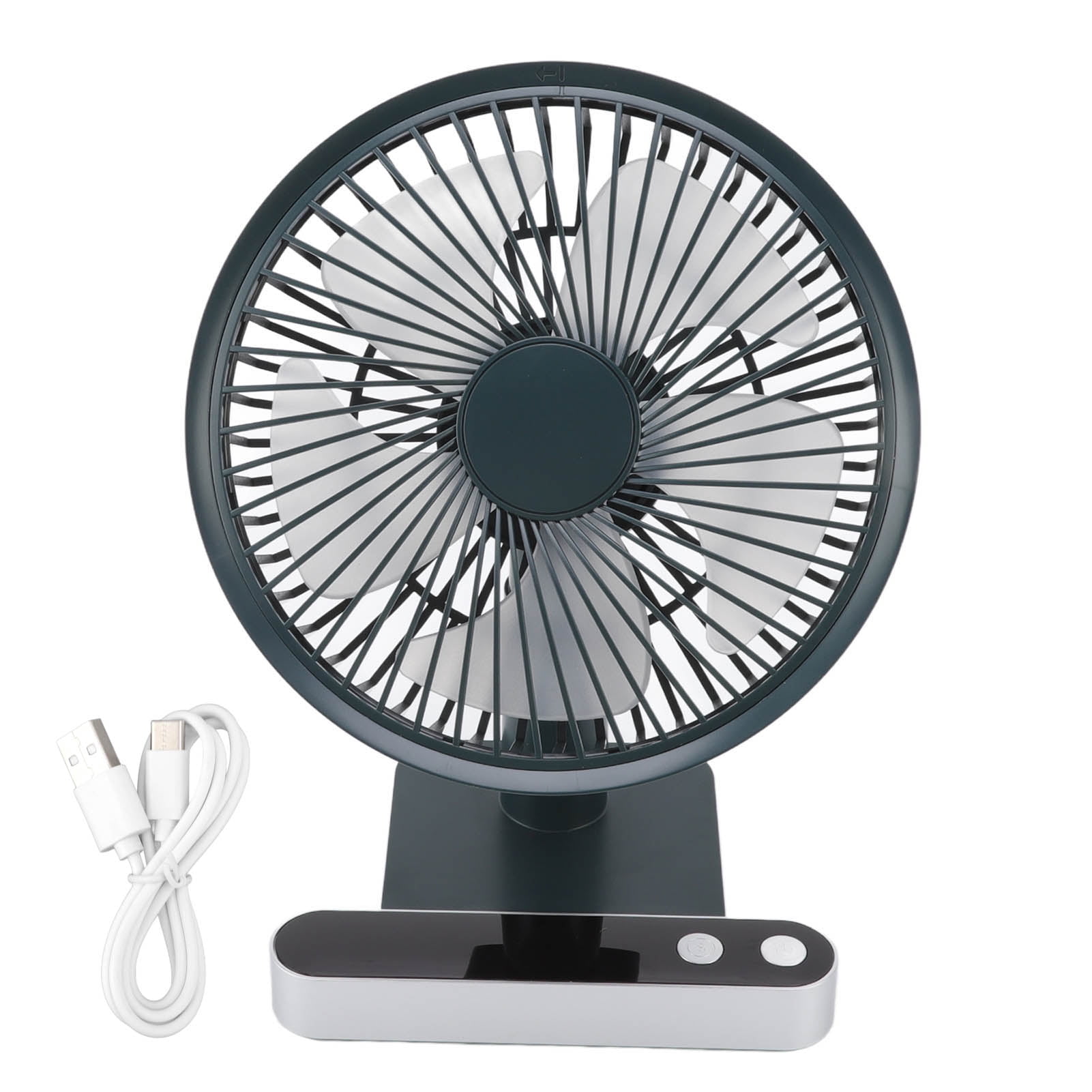 USB Small Desk Fans 4 Levels Low Noise 180 Degree Automatic Shaking