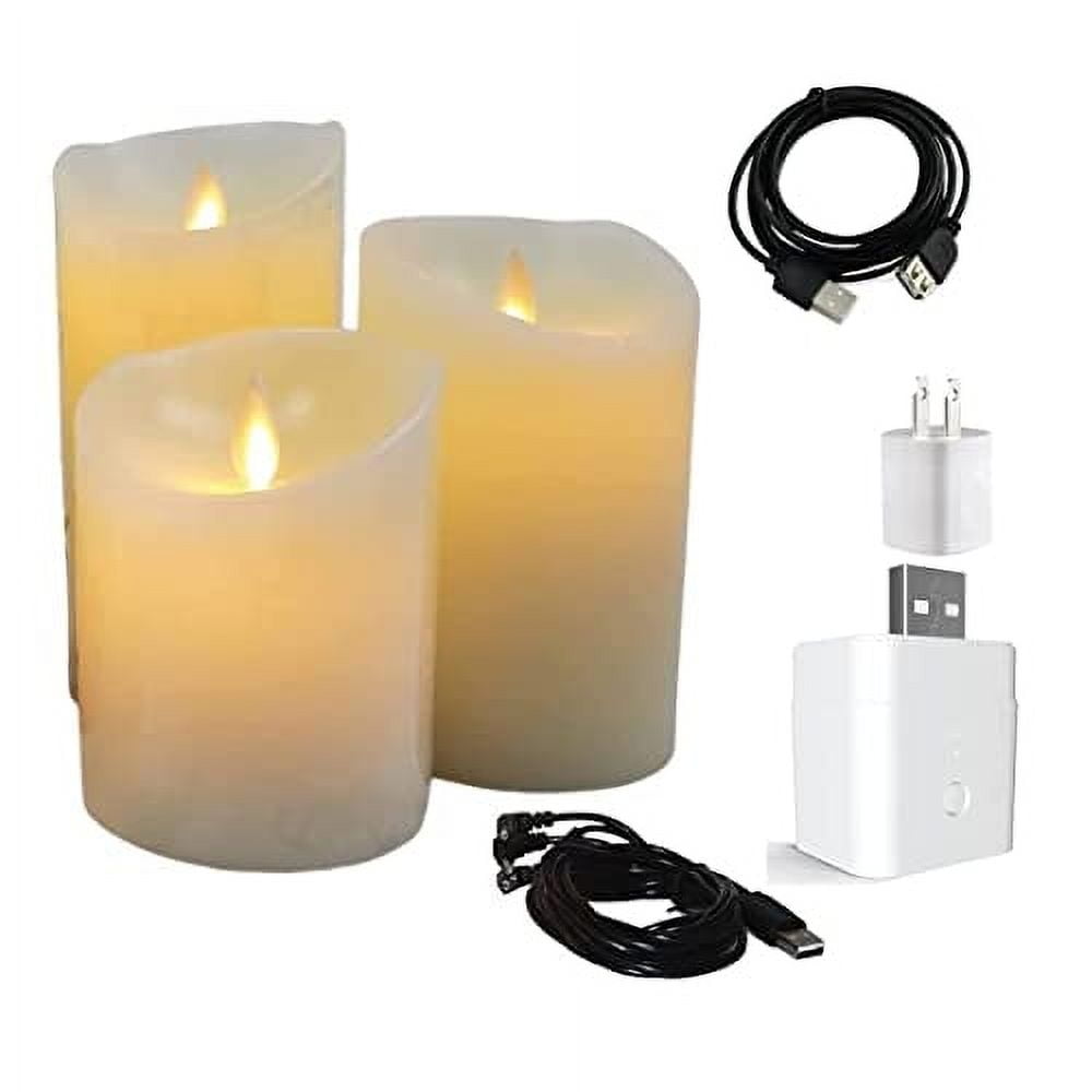 USB Smart Candles Flameless Extra Bright Real Wax LED Candle Safe for