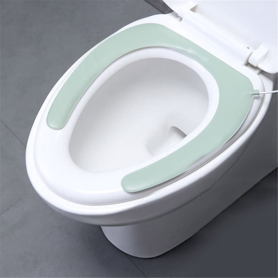 USB Smart Heated Toilet Seat Pad Constant Temperature Adhesive Toilet Cushion Cover for Families Reusable Washable Heated Toilet Warmer Pad Green 13.38x12.59 Inch (1Pcs)