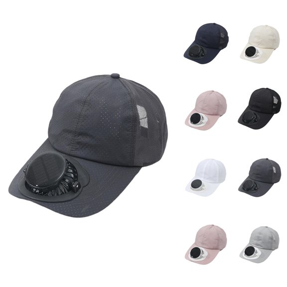 USB Solar Fan Sun Hat for Women – Wide Brim Trekking Cap with Mesh Panel, UV Protection Foldable Hat for Hiking, Camping, Pool and Garden