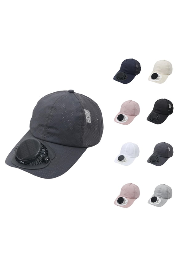 USB Solar Fan Sun Hat for Women – Wide Brim Trekking Cap with Mesh Panel, UV Protection Foldable Hat for Hiking, Camping, Pool and Garden