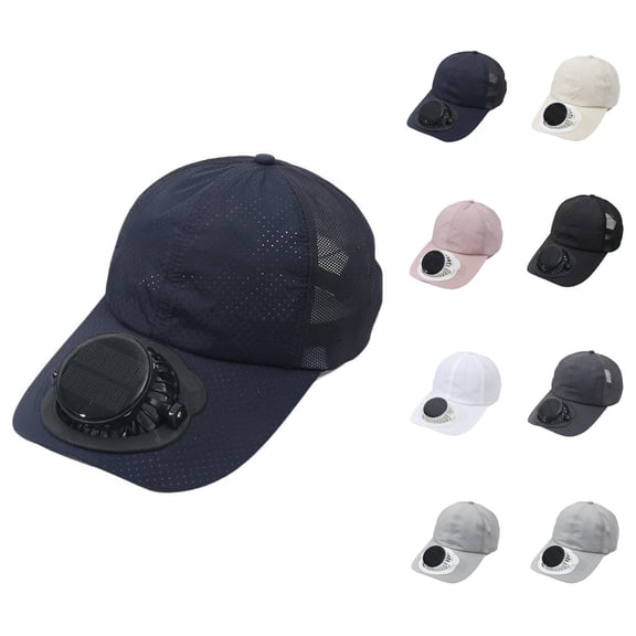 USB Solar Fan Sun Hat for Women – Wide Brim Trekking Cap with Mesh Panel, UV Protection Foldable Hat for Hiking, Camping, Pool and Garden