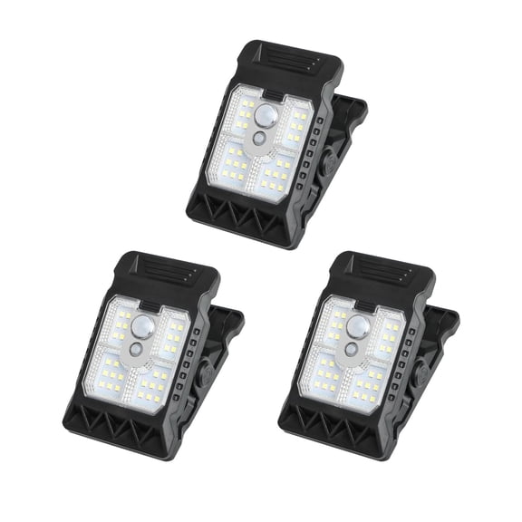 USB & Solar Powered Motion Sensor Clip Lights, Weatherproof Outdoor Clip-On Lights, Energy Efficient Motion Detection for Fence, Patio, Stairs, Porch