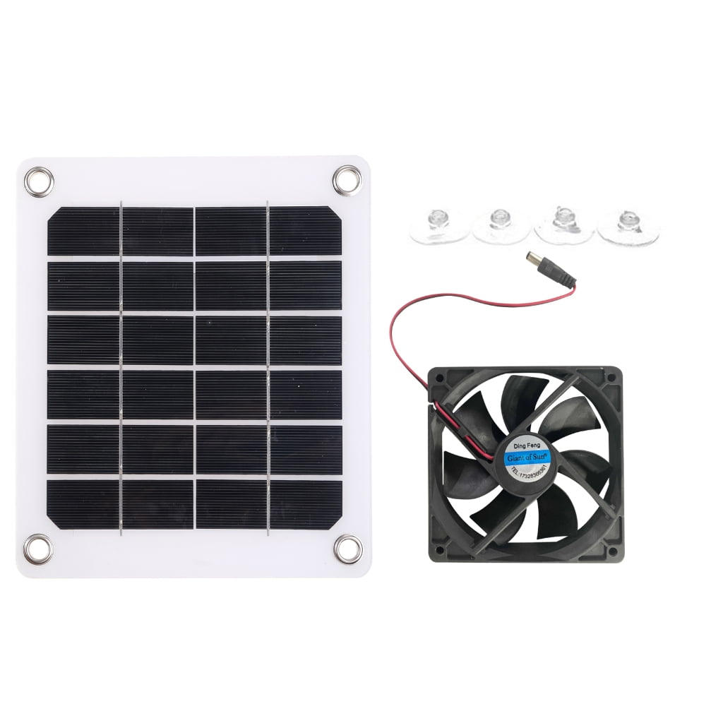 Solar Exhaust Fan 6 Inch Mini Ventilator Solar Panel Powered Fan Air Extractor for Dog Chicken House Greenhouse