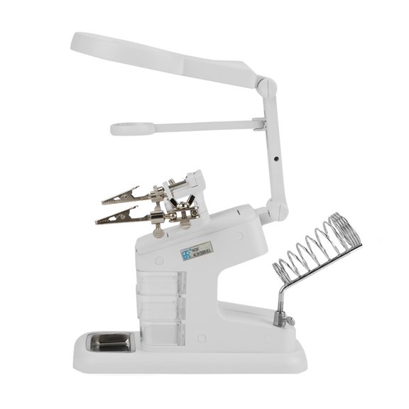 USB Solder Assist Workstation with Magnifying 3X 4.5X 25X Lens Dual Clips 10 LED Lights for Electronic Board Repair Soldering Iron Desktop Helper Stand