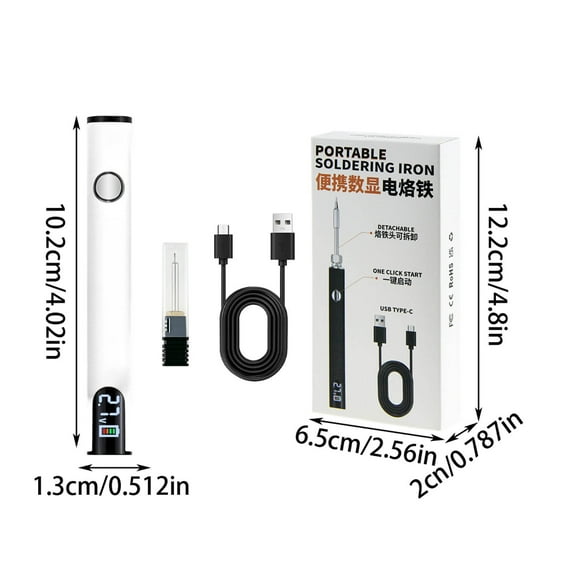 USB Soldering Iron with LED Display, Adjustable Voltage, and 510 Connector - Portable and Efficient for Electronic Repairs and Crafting