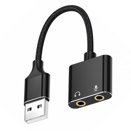 USB Sound Adapter Earphone & Microphone Double Functionality Sound Card for Home Studios, Gamers & Content Creators