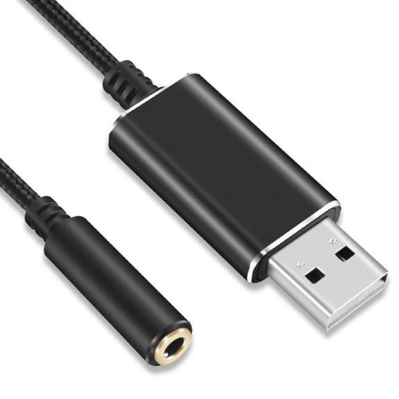 USB Sound Adapter External Stereos Sound Card with 3.5mm Headphone and Microphones for PC Laptop Desktops