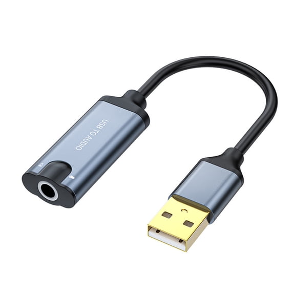USB Sound Card External Sound Card USB to 3.5mm Sound Adapter Stereo Sound Card Headphone Mic Converters for Laptop