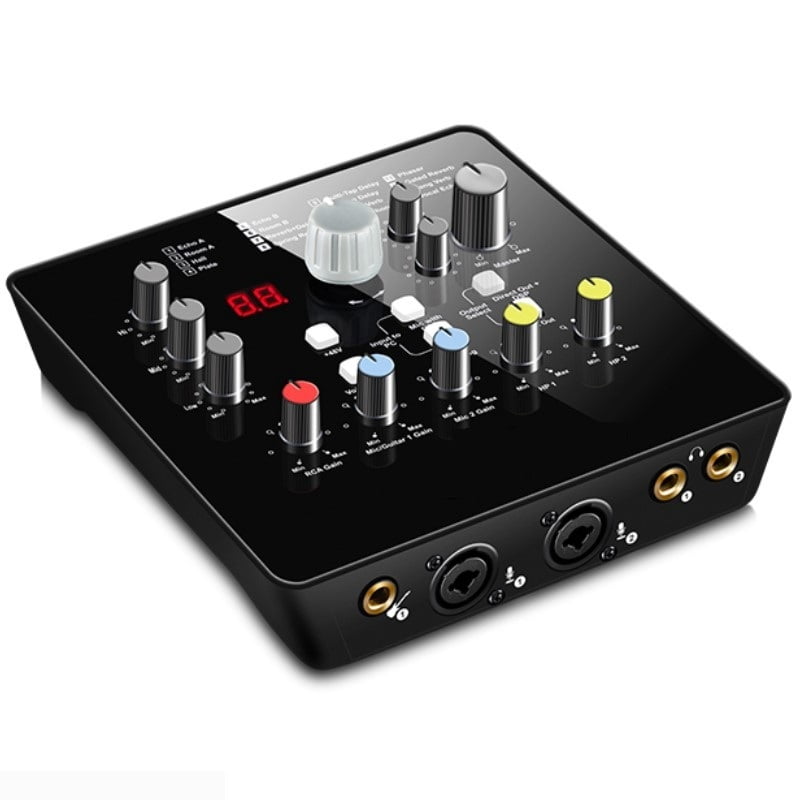 USB Sound Card Play 2 Mic-in/1 Guitar-in,2-Out USB Recording Interface+ ...