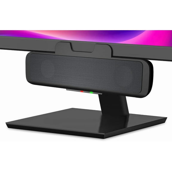 USB Speaker Bar (CA-2890) Stereo USB Powered Speaker, Easily Clamps to Monitor, Convenient Controls