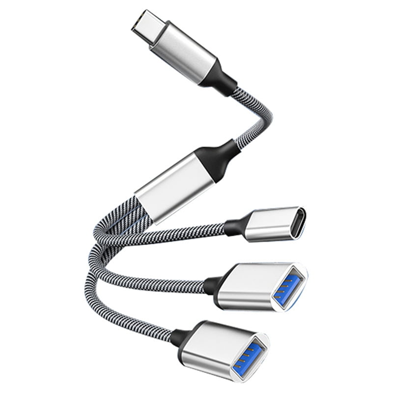 USB Splitter Cable Data Power Split Adapter USB C OTG Cable Phone Adapter for Phone Laptop Tablet