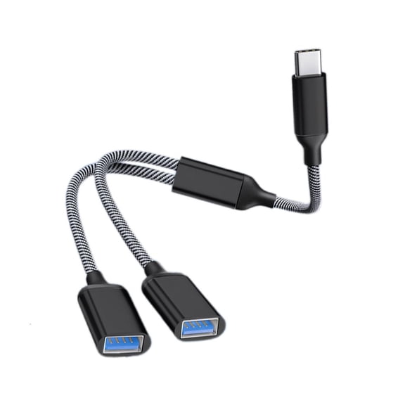 USB Splitter Cable,Type C Male to 2 Female Extension Cord Connector,USB Port Hub Data&Charger Power Split Adapter