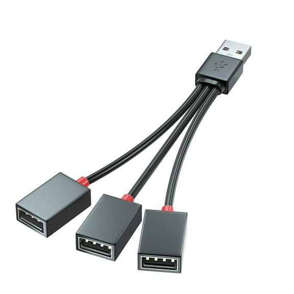 USB Splitter Cable,USB Male to 3 Female Extension Cord Connector,USB Port Hub Power Split Adapter