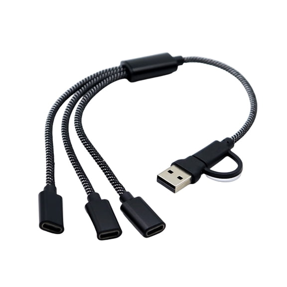 USB Splitter Cable,USB + Type C Male to 2/3 Female Extension Cord Connectors,USB Port Hubs Data&Charging Power Split Adapters