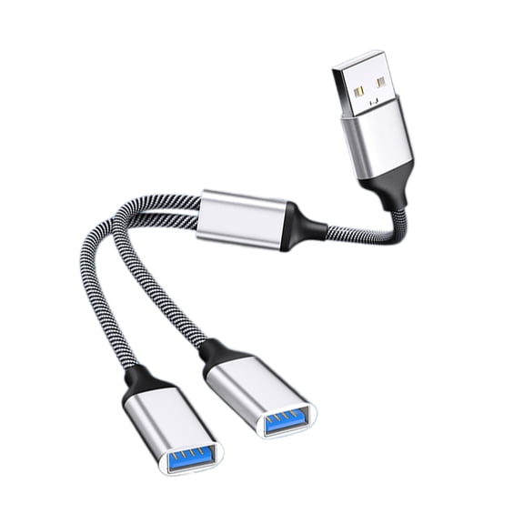 USB Splitter Cable USB2.0 A Male to 2 USB Female Power Cord for Charging/Data Transfer/Laptop Data Wire 28cm/11.02in