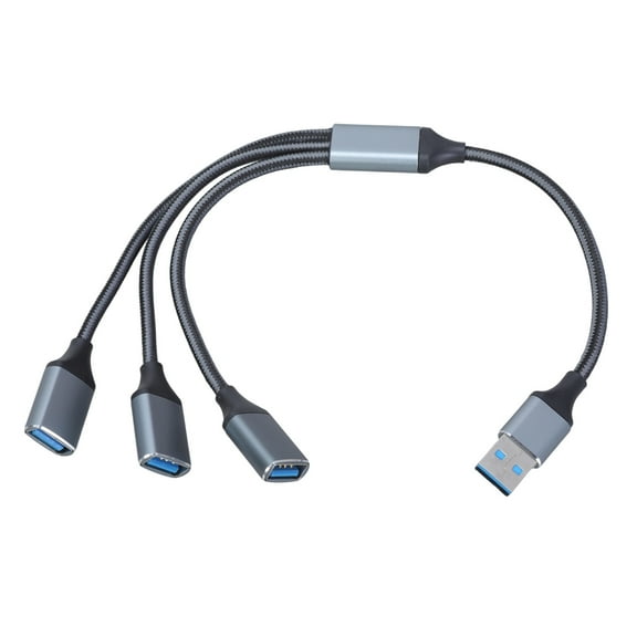USB Splitter Cable USB2.0 Male to 3 Port Female Multiple USB Port Extender Cable for Data Transfer Power Charging