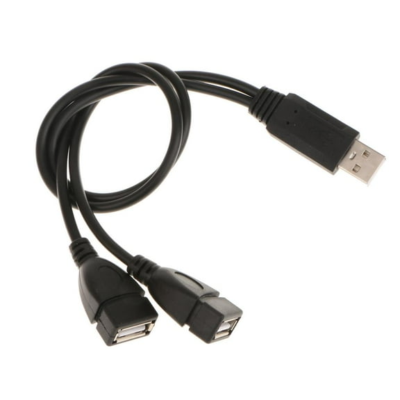 USB Splitter Short Line, USB 2.0 Y Splitter Charger Cable, 1 Male to 2 Female Extension Hub Adapter